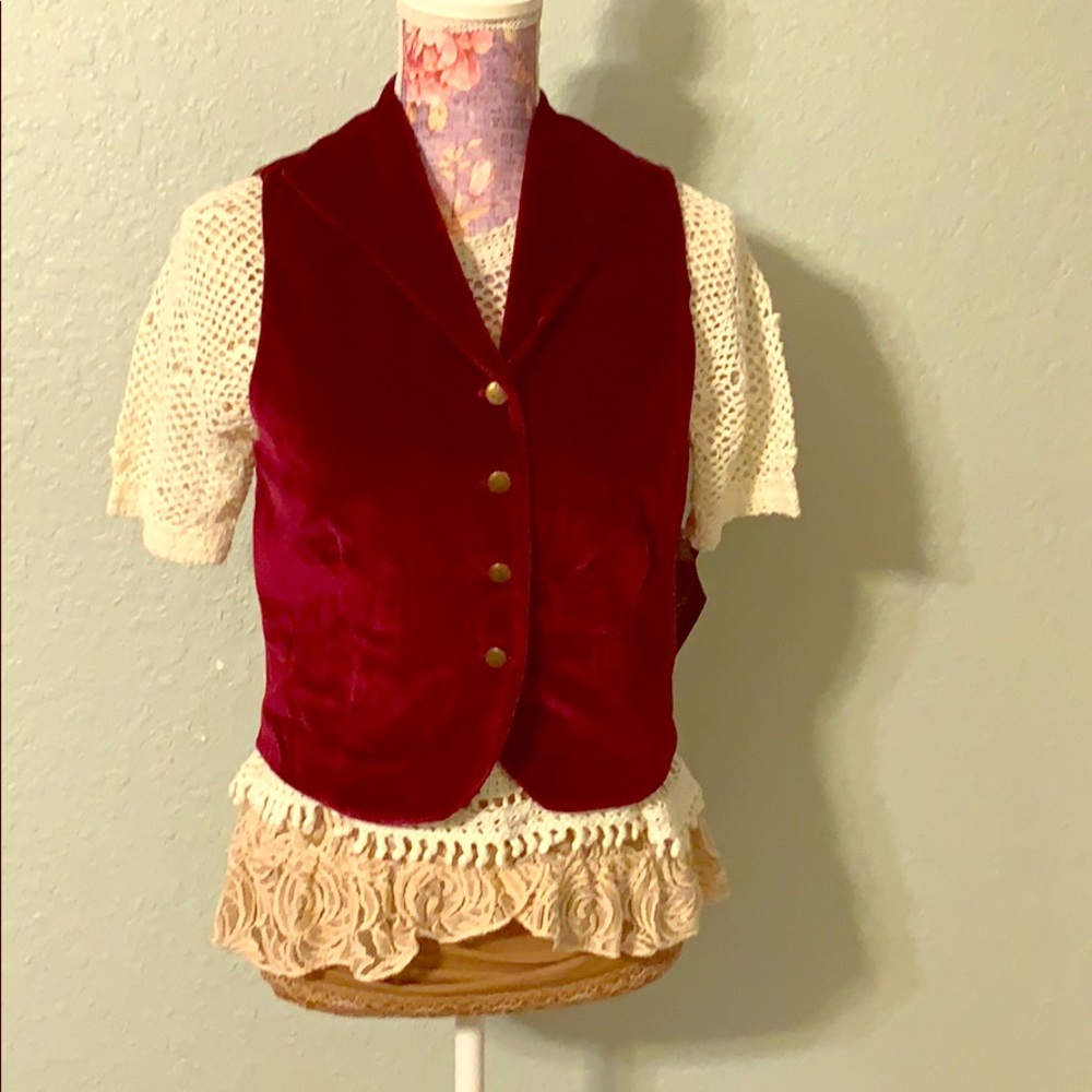 Bushwacker Cranberry Vest Vintage Trendy Bohemian Boho #1503 ❌Price is firm❌